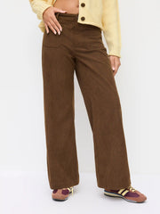 Corduroy Low Rise Wide Leg Trousers