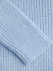 Knit Round Neckline Letter Long Sleeve Oversized Top