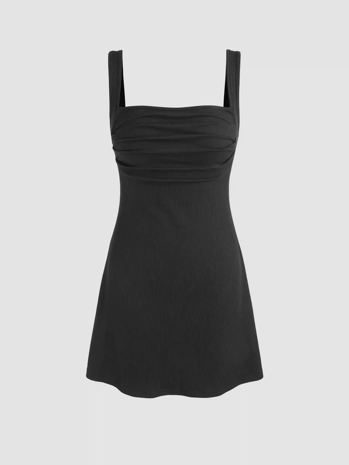 Ruched Square Neck Mini Dress