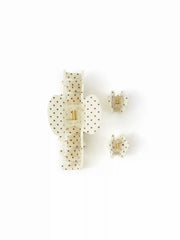 3PCS POLKA DOT HAIR CLAW SET
