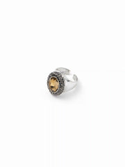OVAL RHINESTONE OPEN RING