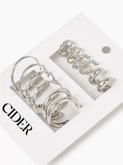 6pairs Geometric Hoop Earrings Set