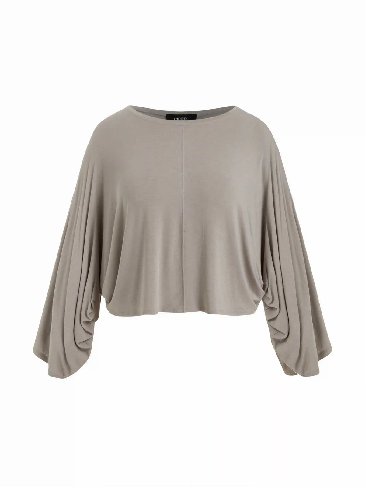 Jersey Round Neck Batwing Sleeve Oversized Tee Curve & Plus