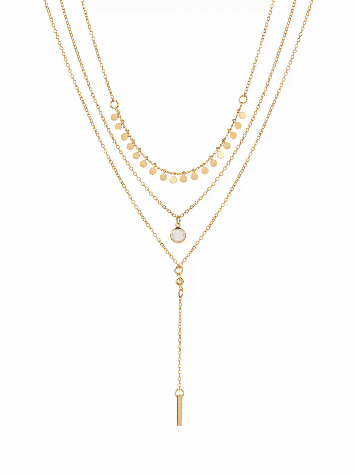 GEMSTONE DECOR LAYERED NECKLACE