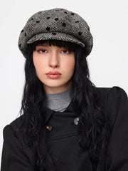 STRIPED & POLKA DOT BERET HAT