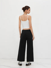 Stretch High Waist Solid Zipper Straight Leg Jeans