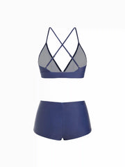 High Stretch V-neck Criss Cross Triangle Bikini Set