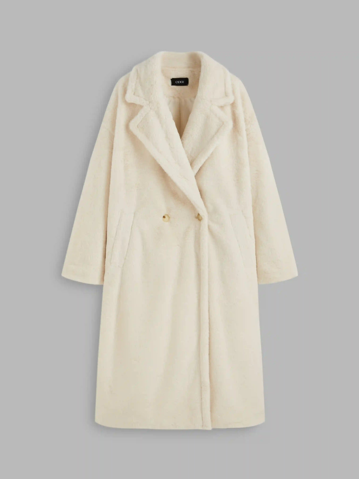 Faux Fur Double Breasted Coat