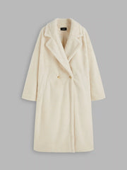 Faux Fur Double Breasted Coat