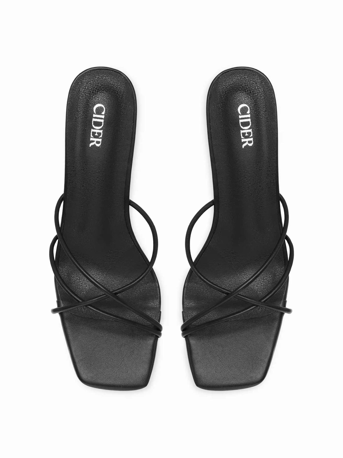 STRAP SQUARE TOE HEELS