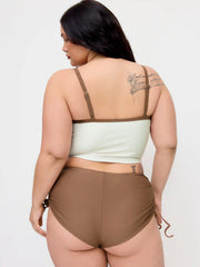 High Stretch Scoop Neck Deer Graphic Tankini Bikini Set Curve & Plus