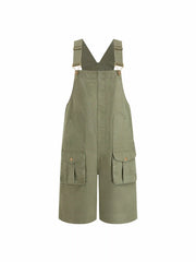 Denim Oversized Buckle Up Wide Leg Romper