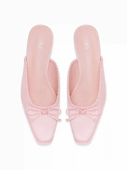 BOWKNOT SQUARE TOE FLATS