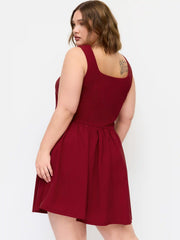 Square Neck Ruffle Mini Dress Curve & Plus