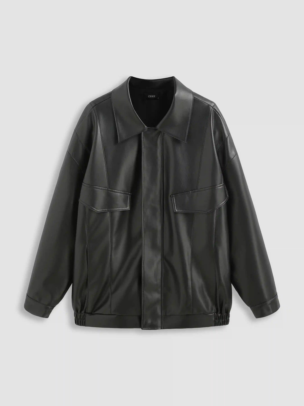 Zip Through Faux Leather Utility Jacket