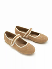 ROUND TOE FAUX SUEDE FLATS