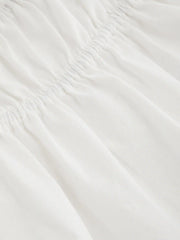 Cotton-blend Square Neck Broderie Anglaise Tie Front Bow Top