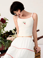 Radish Graphic Square Neck Lettuce Trim Cami Top