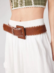 EMBROIDERED SQUARE BUCKLE BELT