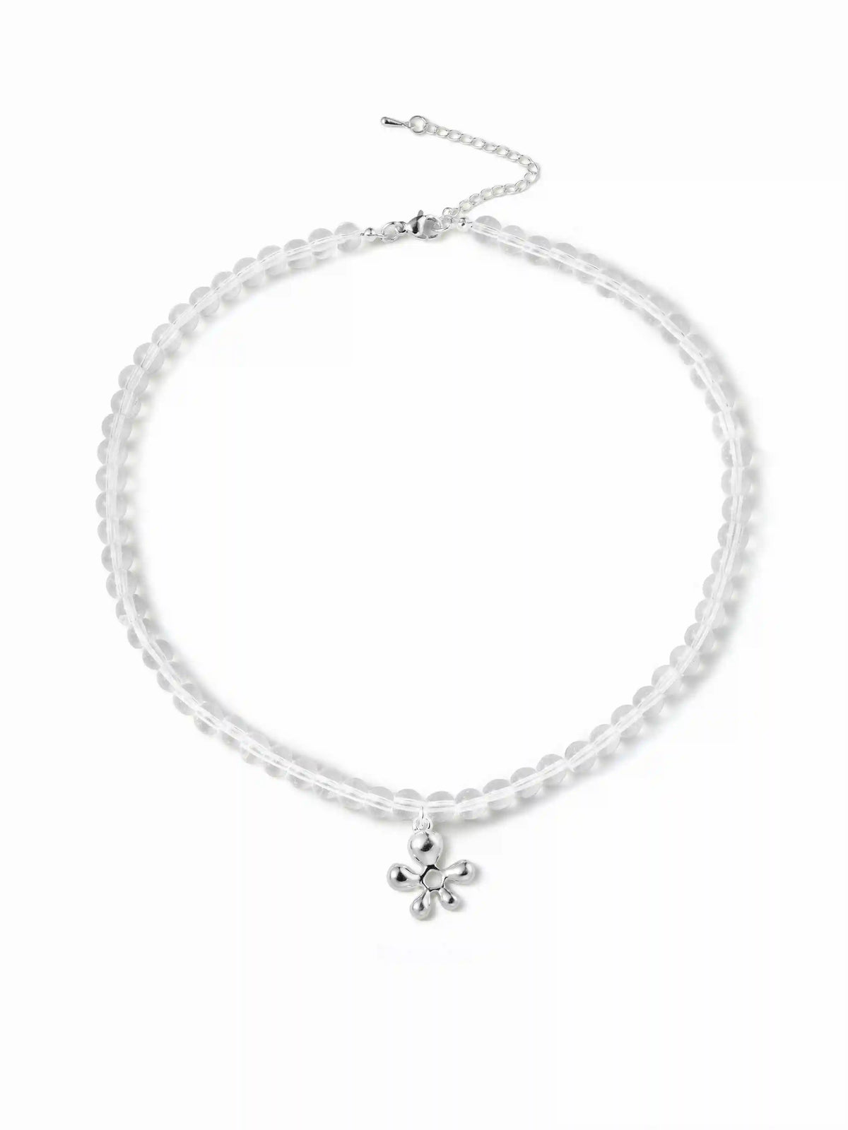 FLOWER PENDANT BEADED NECKLACE