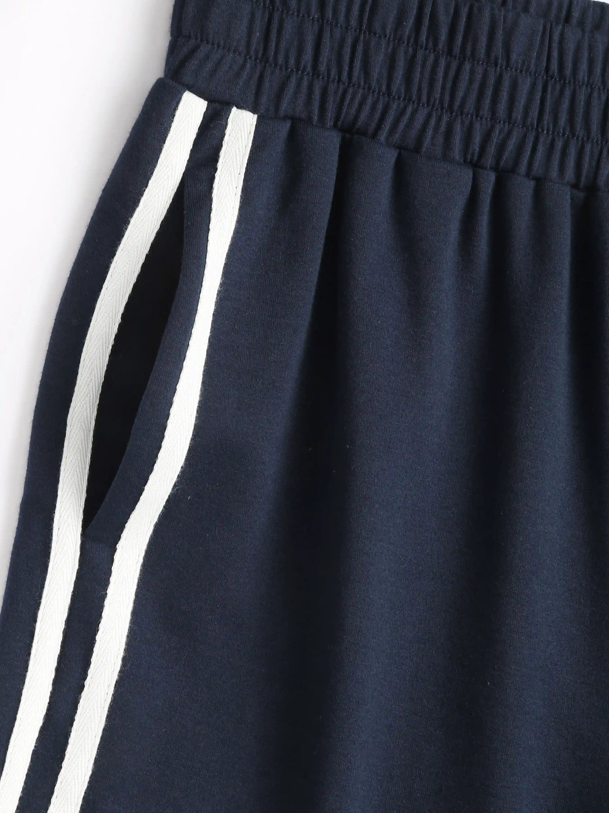 Elastic Waist Contrasting Trim Sweatpants