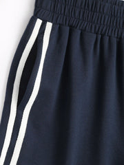 Elastic Waist Contrasting Trim Sweatpants