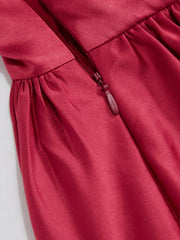 Satin Bowknot Lace Up Bubble Hem Mini Dress