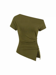 Short Sleeve Asymmetrical Top