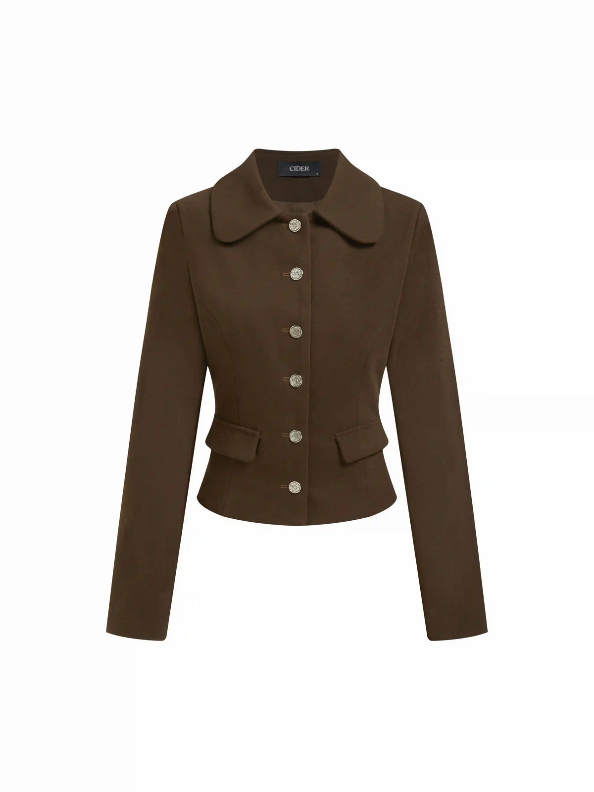 Collar Long Sleeve Metal Button Coat