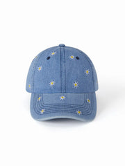 FLOWER EMBROIDERED BASEBALL CAP
