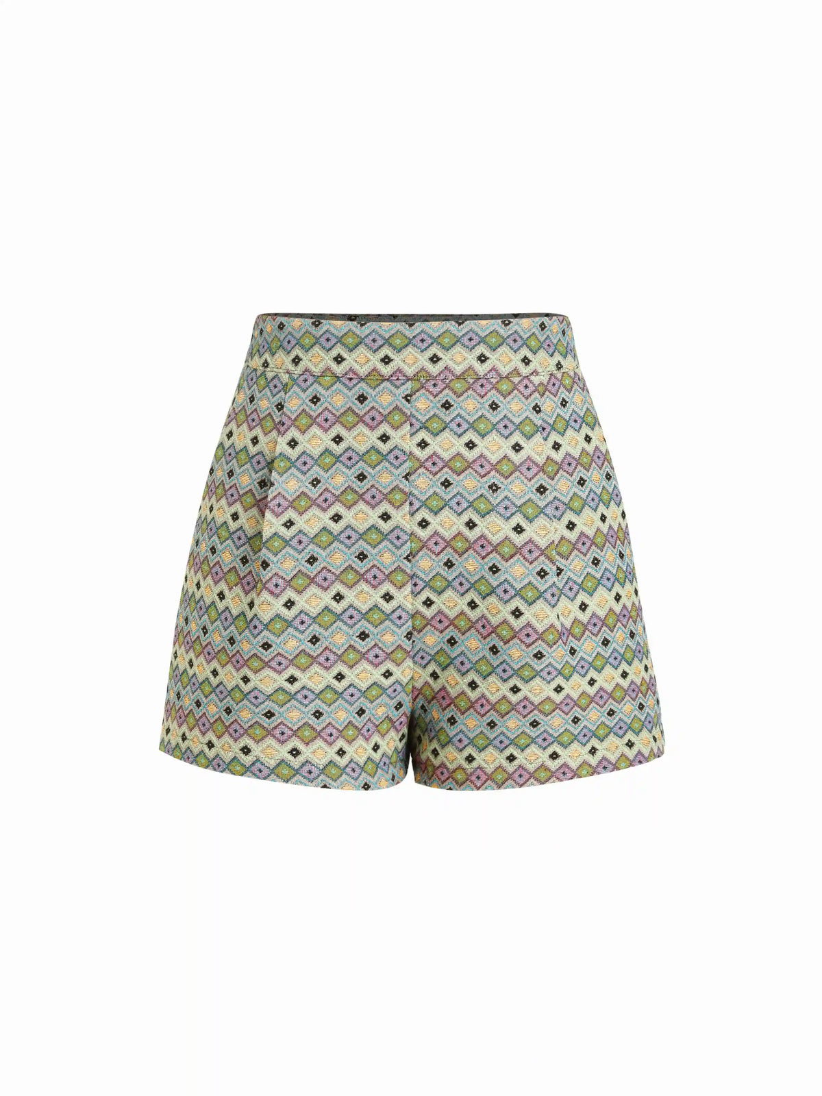 High Rise Geometric Print Shorts