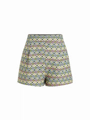 High Rise Geometric Print Shorts