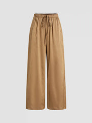 High Waist Elastic Waist Pants