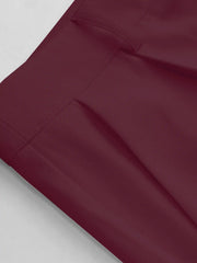 Petite Mid Rise Pleated Straight Leg Pants
