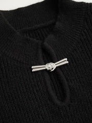 Knit Metal Detail Long Sleeve Top Curve & Plus
