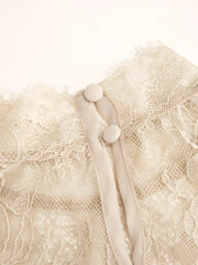 Chiffon Floral Lace Stand Collar Cloak Sleeve Oversized Blouse