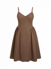 Cotton-blend Sweetheart neck Flared Midi Dress Curve & Plus