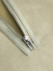 Suede Solid Zipper Pocket Hoodie