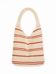 STRIPED KNITTED SHOULDER BAG