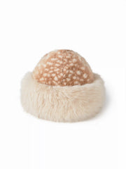 DEER PRINT FUZZY BUCKET HAT