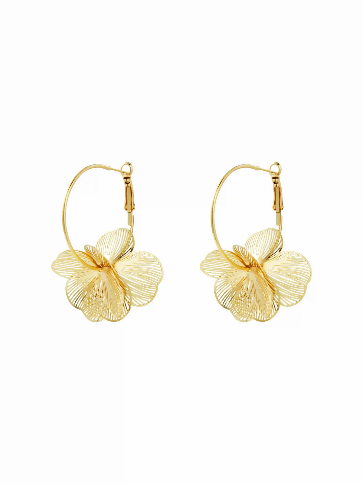 FLOWER HOOP EARRINGS