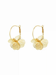 FLOWER HOOP EARRINGS