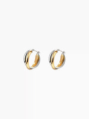 TWISTED TWO-TONE HOOP EARRINGS