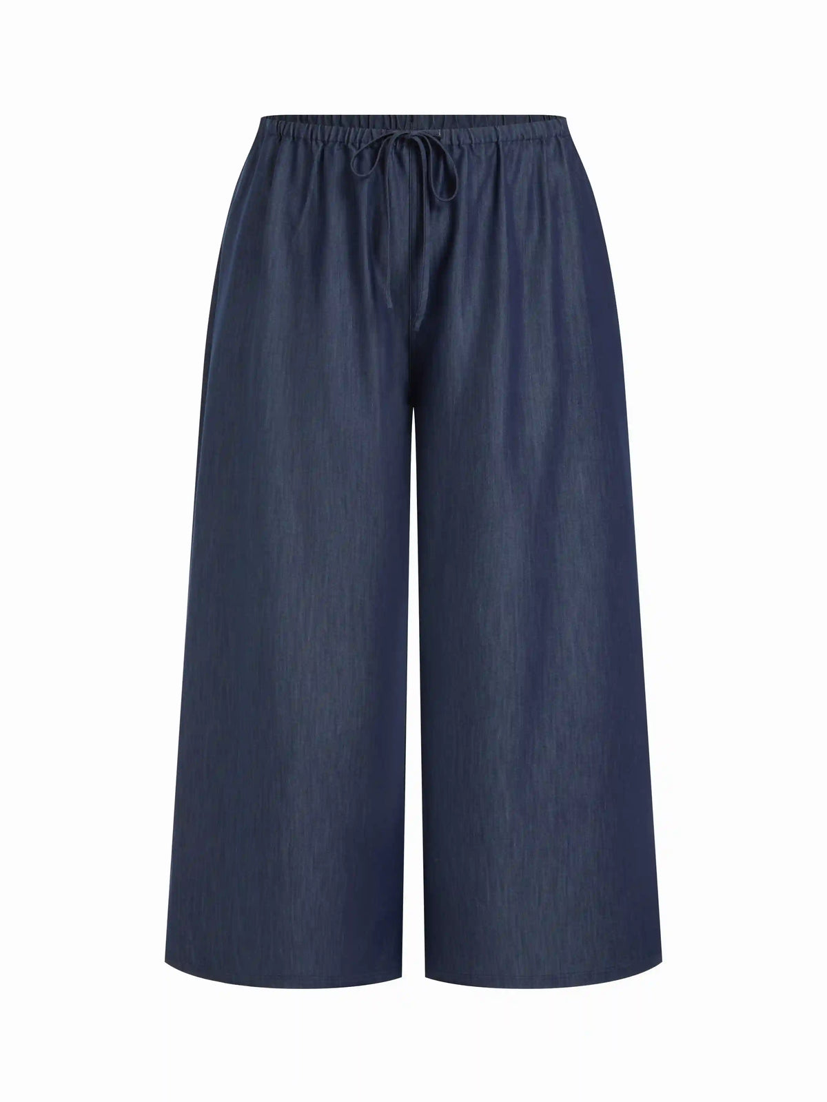 Mid Rise Drawstring Wide Leg Trousers Curve & Plus