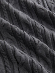 Cable Knit Asymmetrical Turtleneck Tank Top
