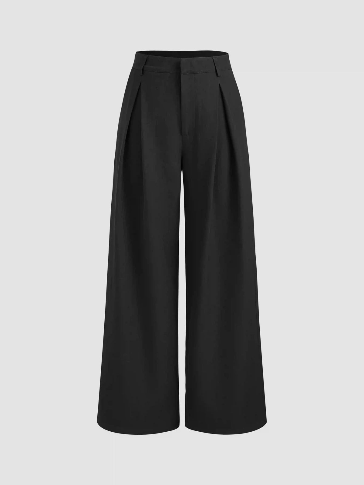 Mid Rise Straight Leg Pleated Trousers