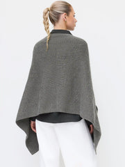 Knit V-neck Cape Sleeve Oversized Cardigan