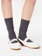 TWO-TONE FAUX SUEDE MARY JANE SNEAKERS