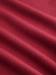 Fleece-lined Knit Solid Turtleneck Long Sleeve Top