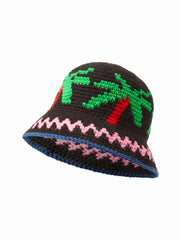 COCONUT TREE KNITTED BUCKET HAT
